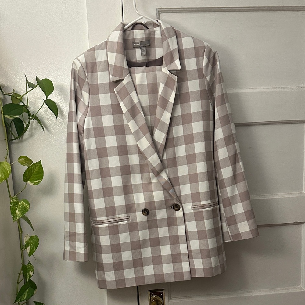 ASOS DESIGN gingham suit - US 4